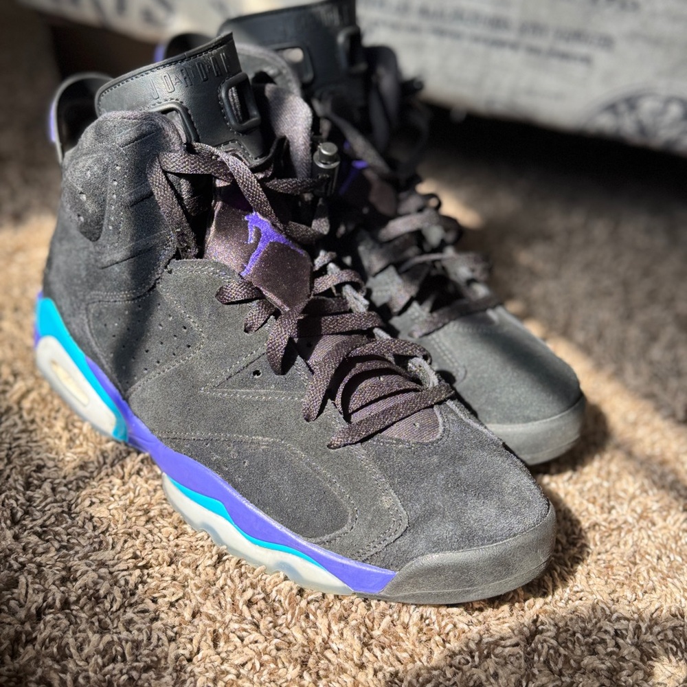 Men's Black Air Jordan 6 Grape